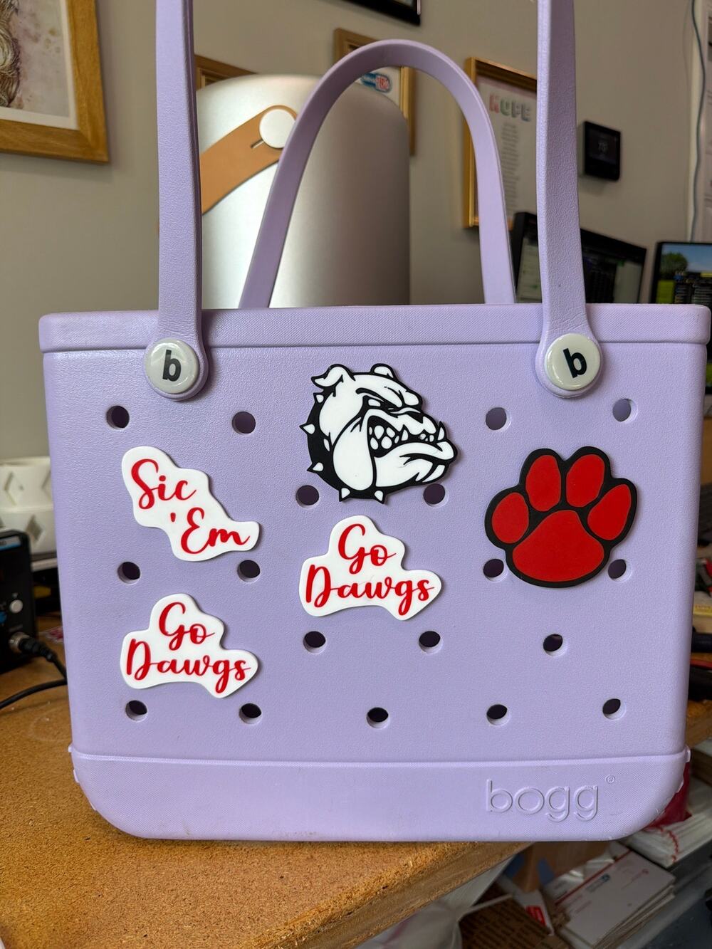 Lot of 5 Georgia Bulldogs Themed Bogg Bag Charms - Slightly Imperfect